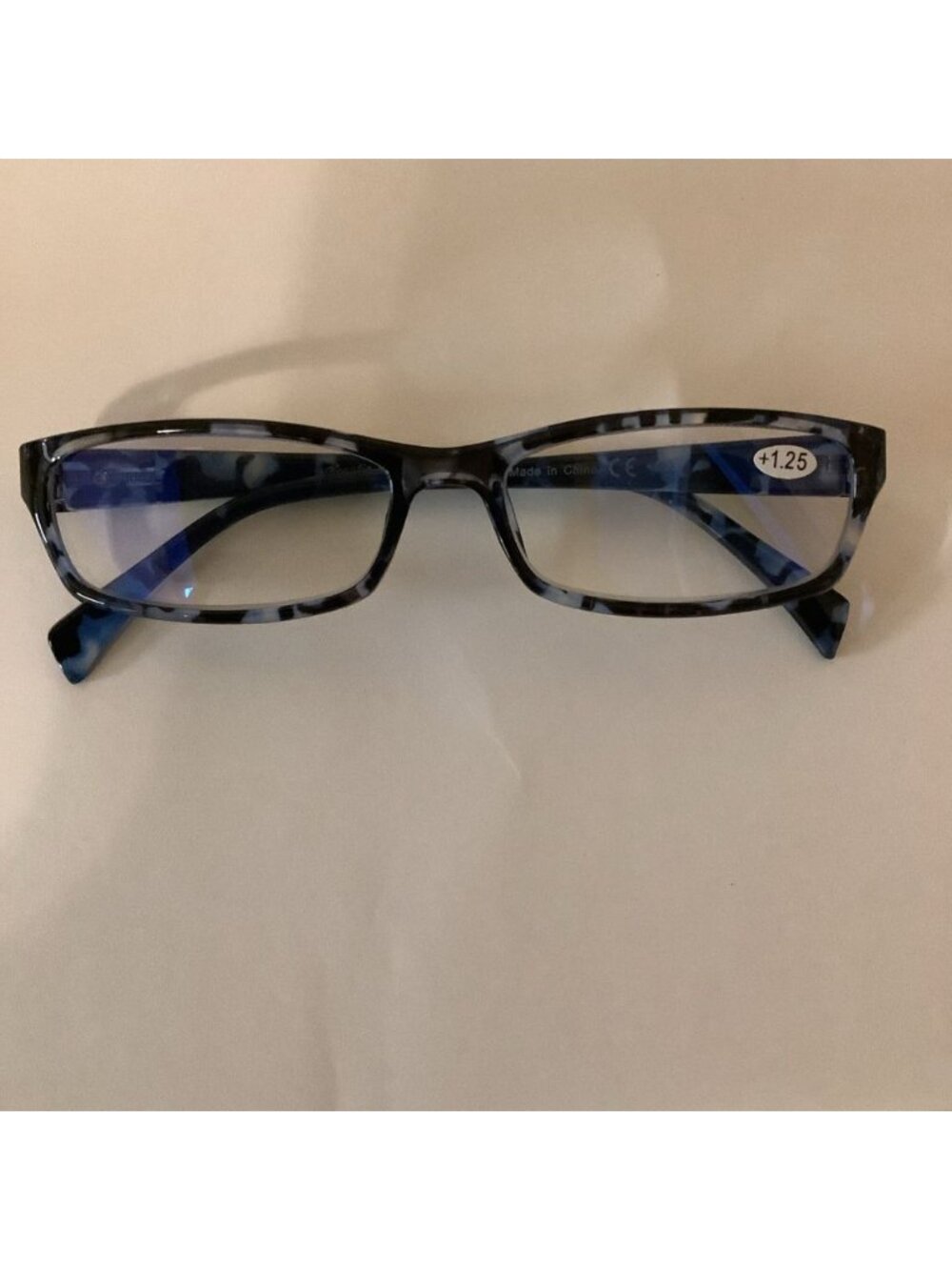 Women’s Blue Reading Glasses +1.25, New